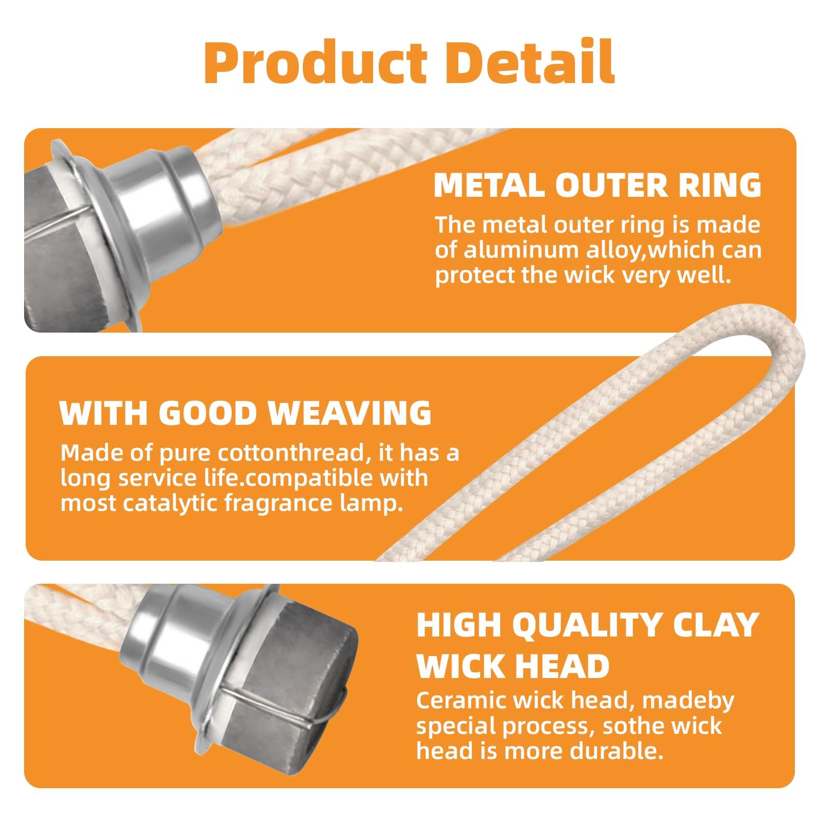 2 Pcs Oil Lamp Wick for DIY Catalytic Fragrance Lamps