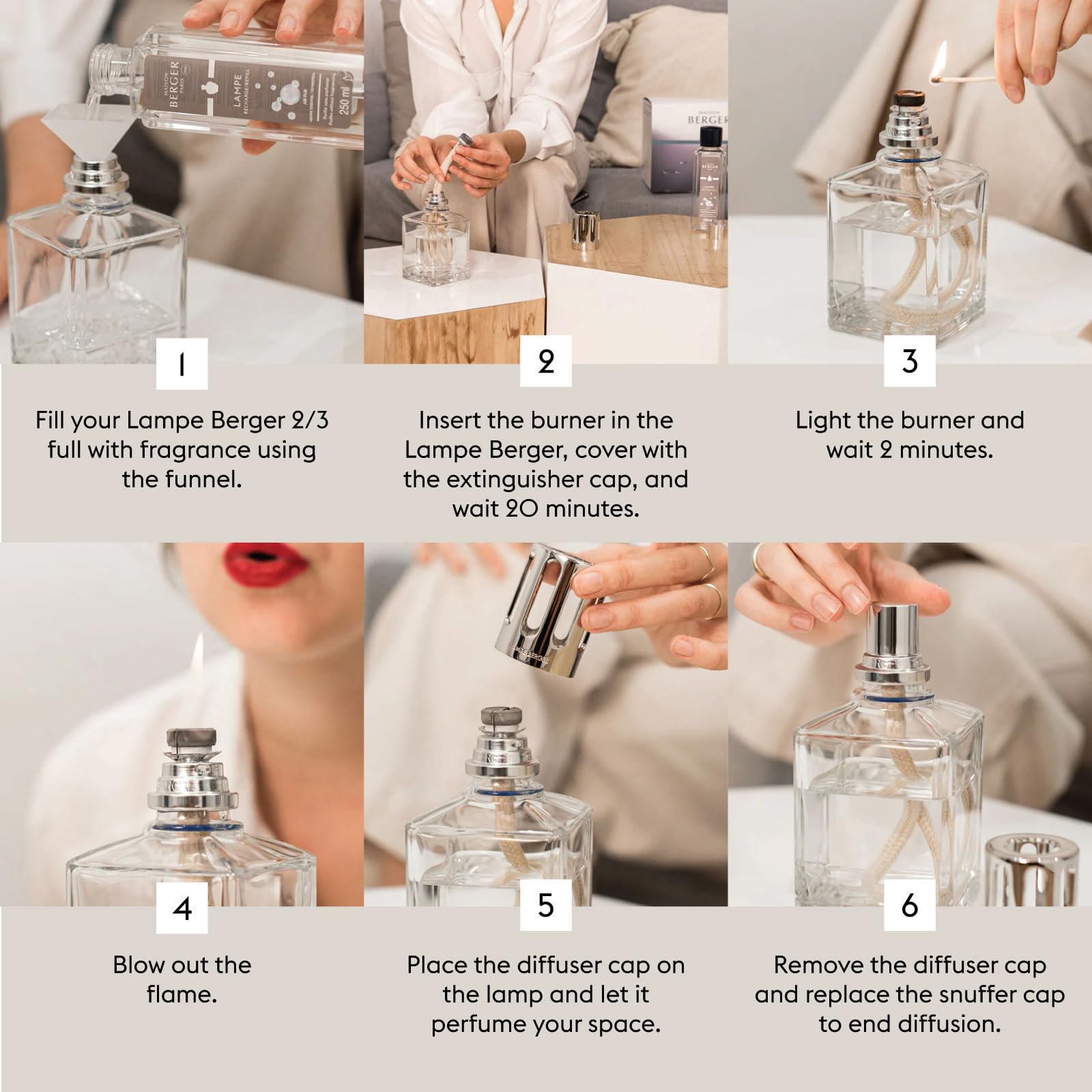 MAISON BERGER Lampe Berger Starter Kit, Square Lamp + 2 Refills | Square Lamp Starter Kit, 2 x 250 ml Refills (Ocean Breeze & So Neutral), Helps Neutralize Odors, Made in France