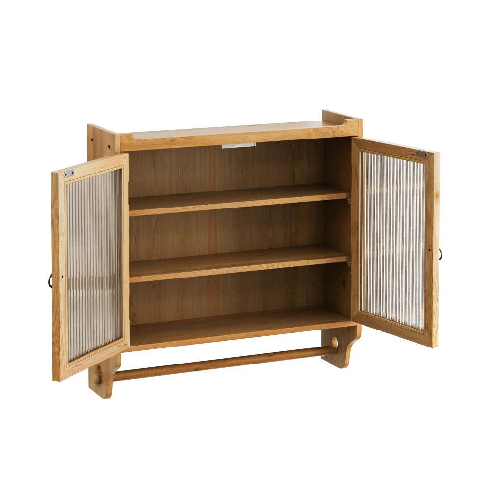 24.8'' Vintage Glass Door Cabinet