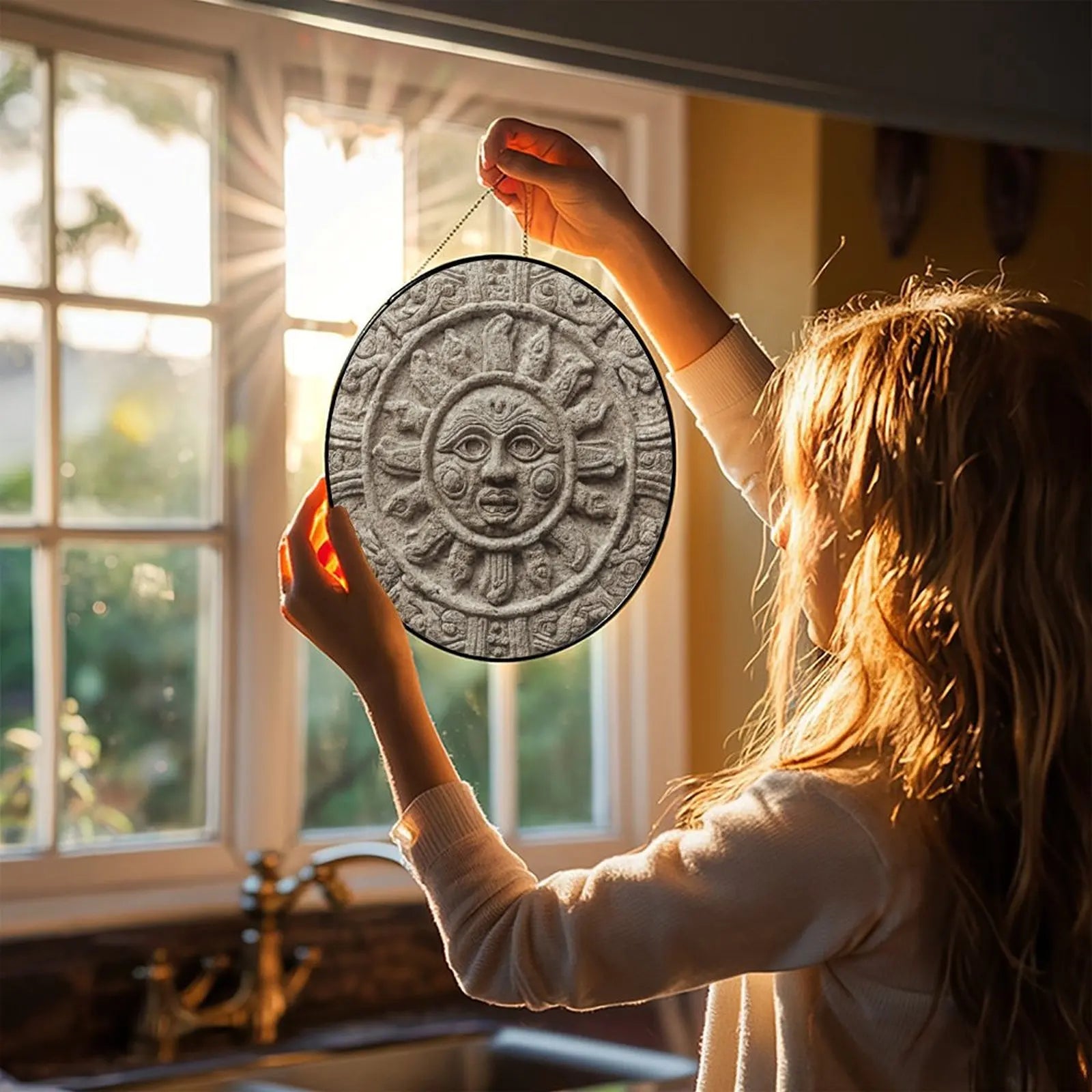 Aztec Style Sun Wall Pendant