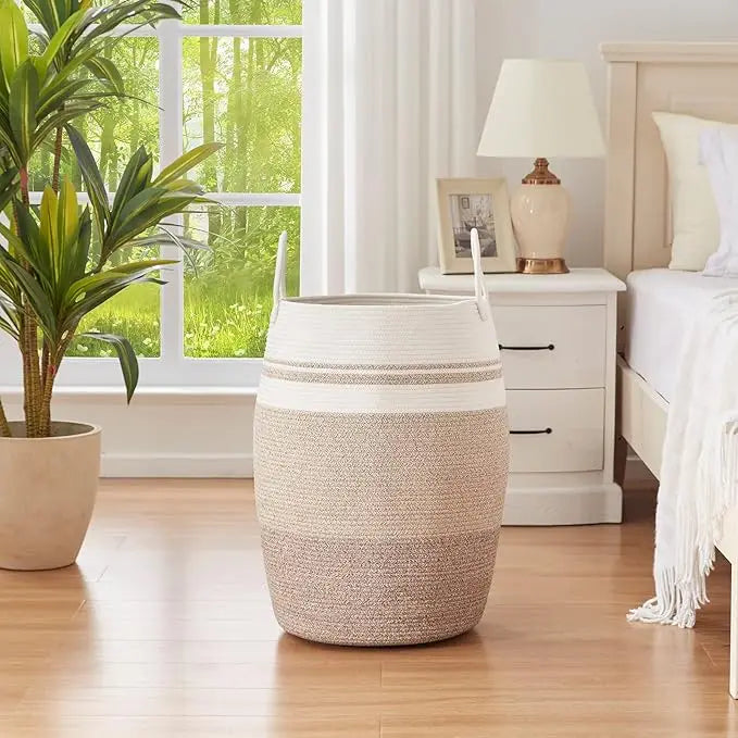 Large Woven Cotton Laundry Hamper