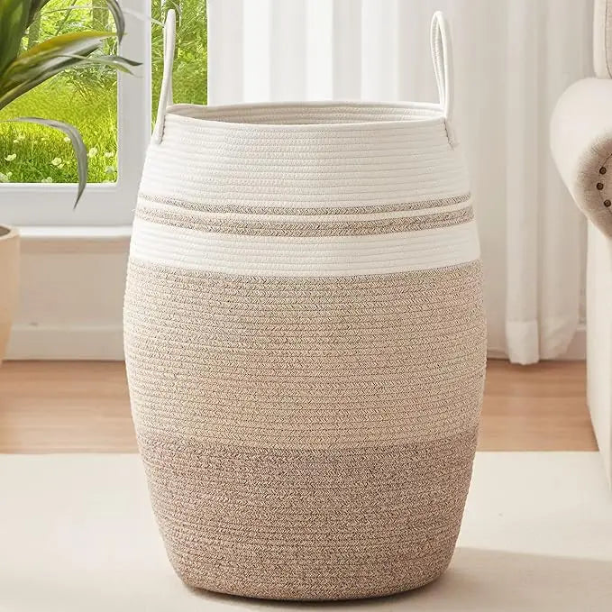 Large Woven Cotton Laundry Hamper