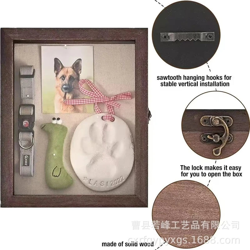 Wooden Pet Memorial Shadow Box
