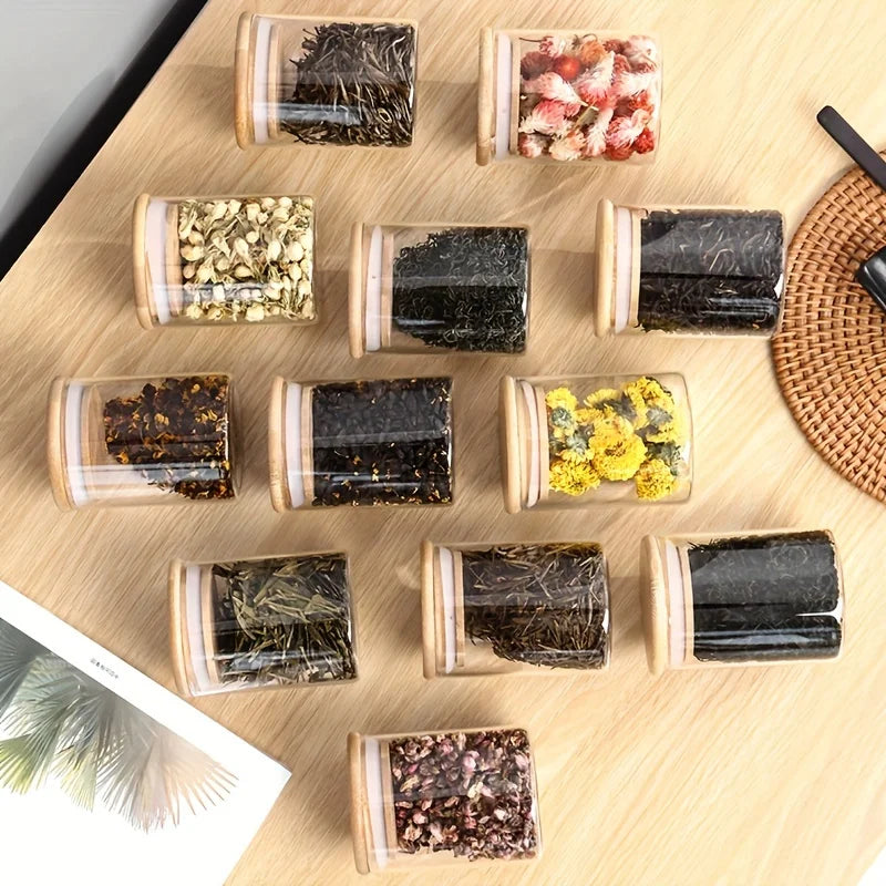12Pcs Glass Spice Jars