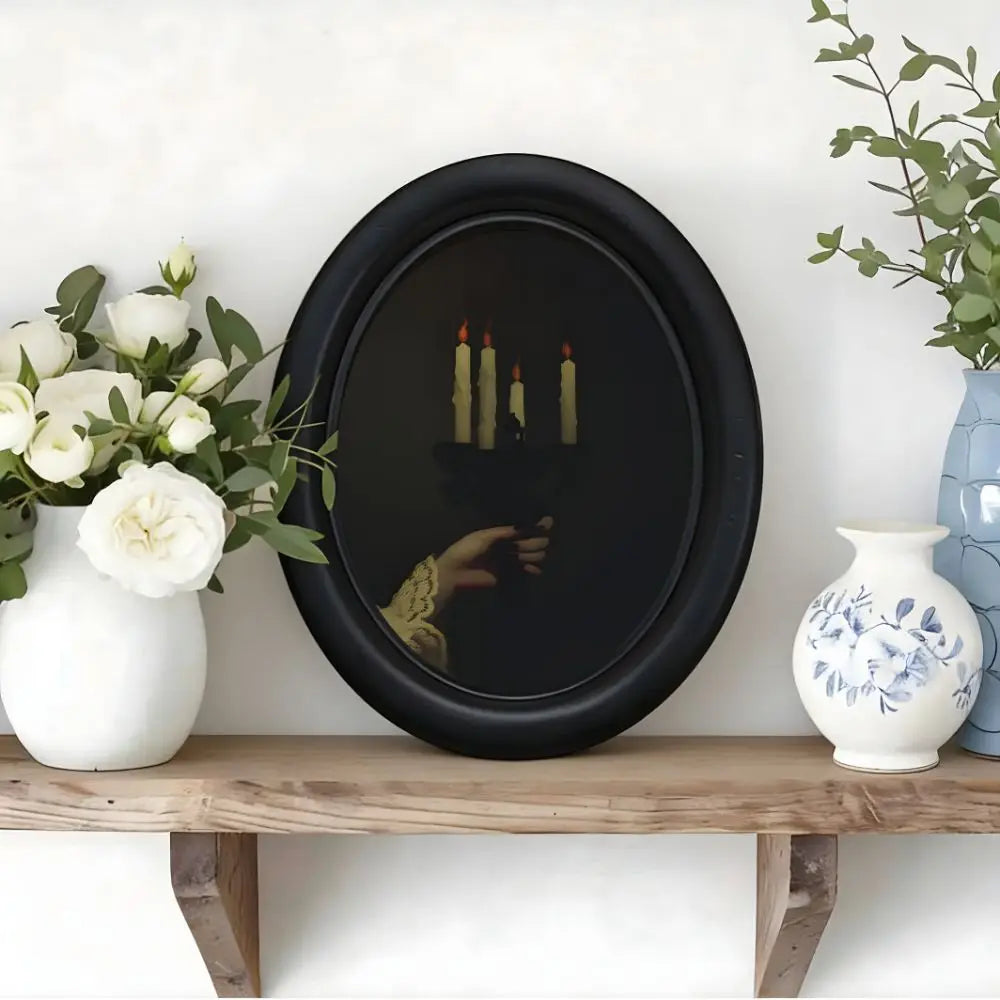 Vintage Dark-Style Hand-Held Candlestick Frame