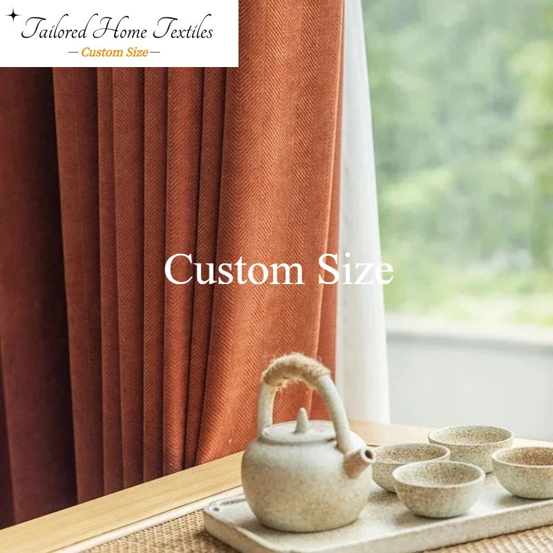 European Caramel Velvet Curtains