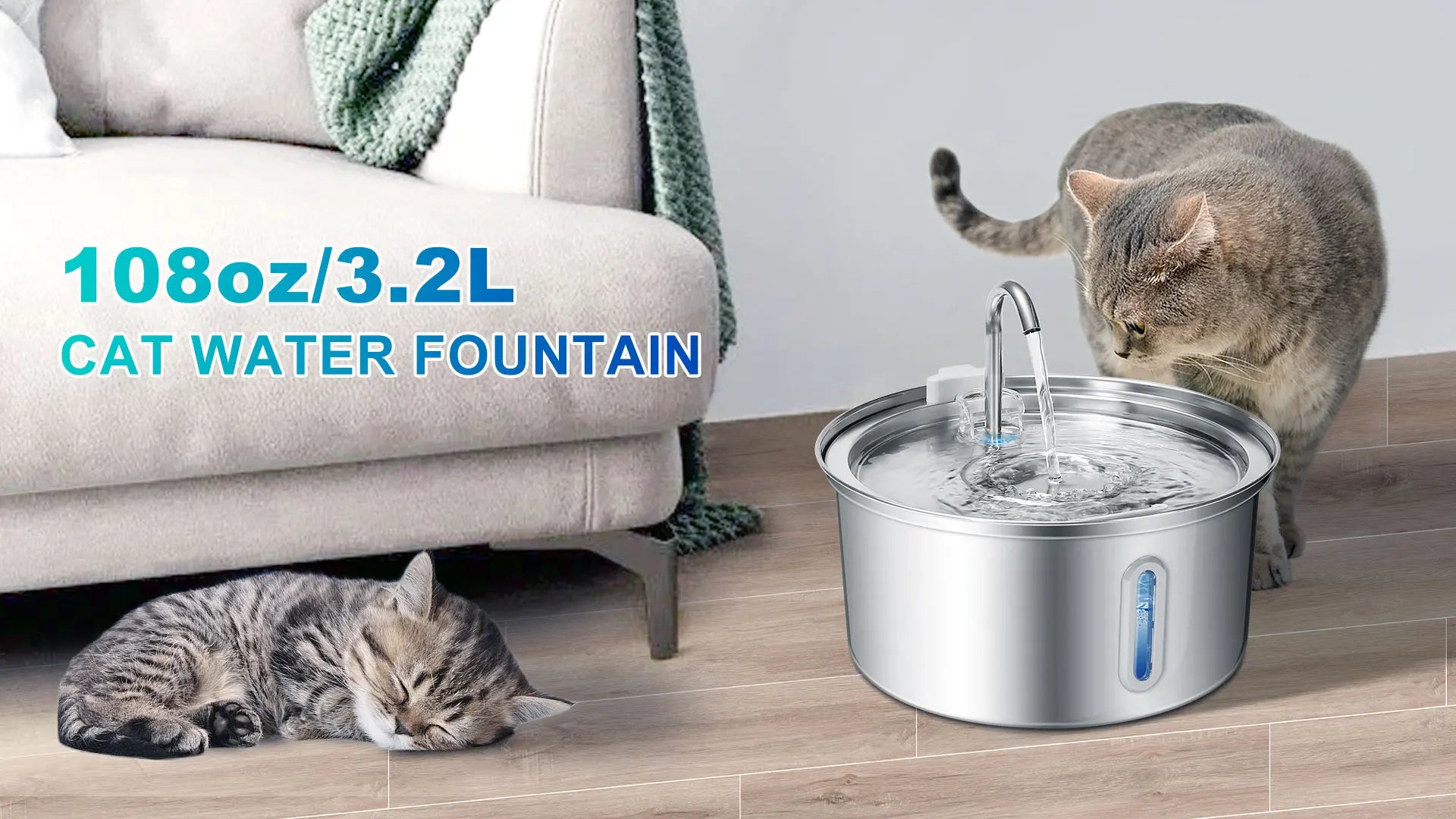 Cat Water Fountain Stainless Steel