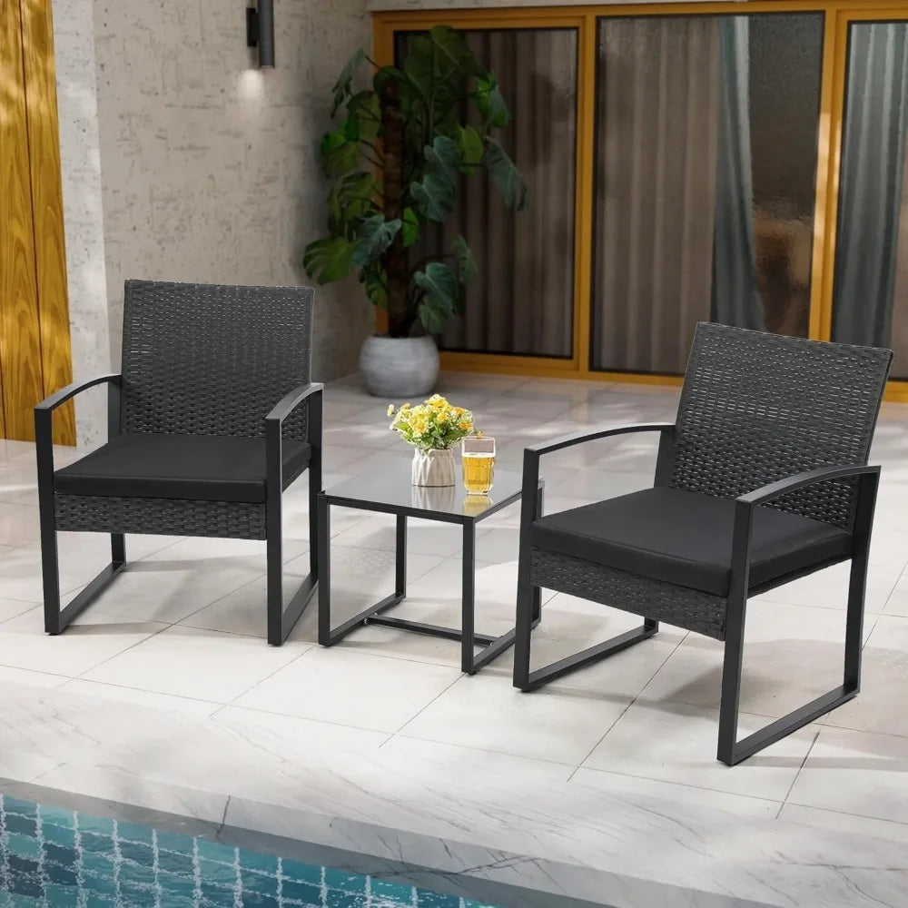 3 Piece Wicker Patio Set