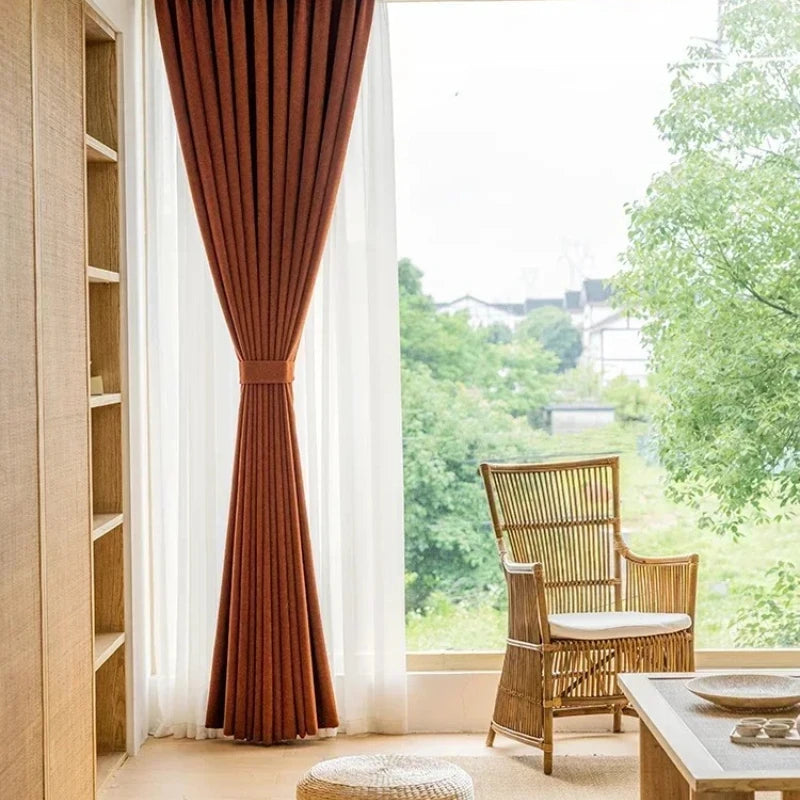 European Caramel Velvet Curtains