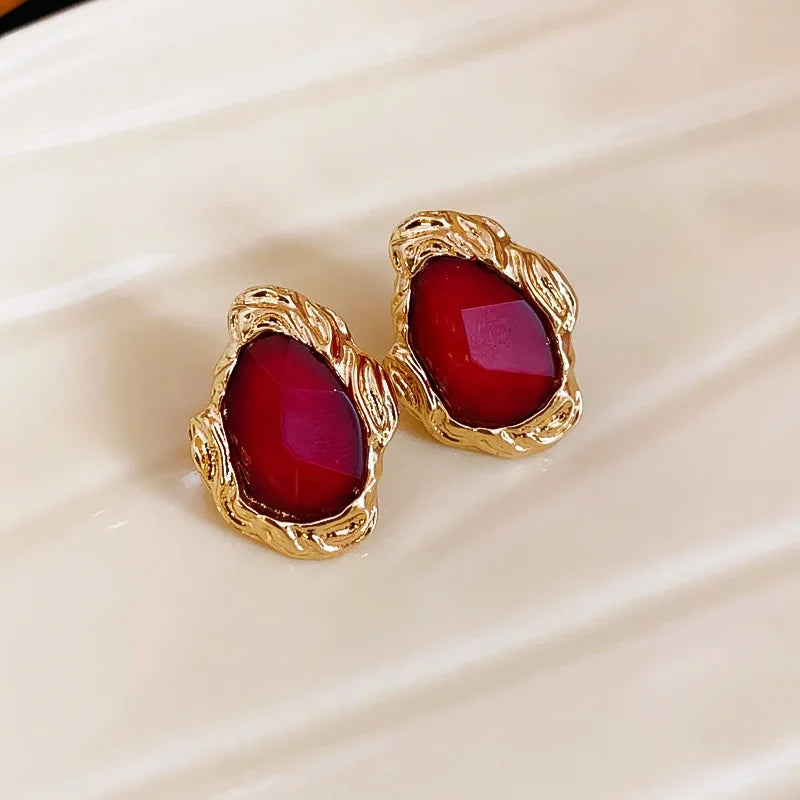 Vintage Gold Rimmed Earrings
