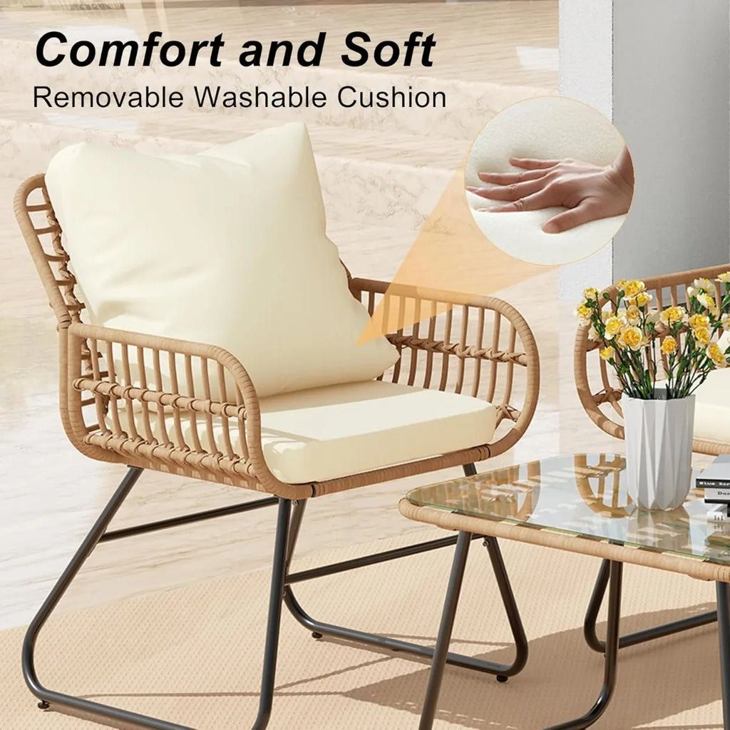 4-Piece Wicker Outdoor Patio Furniture Set