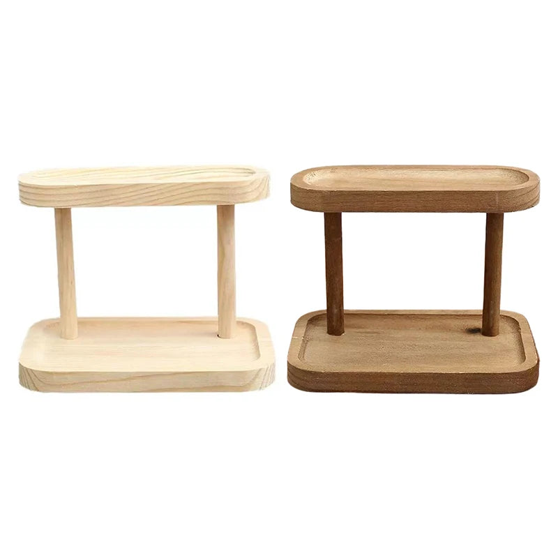 Wooden 2 Tier Walnut Shelf