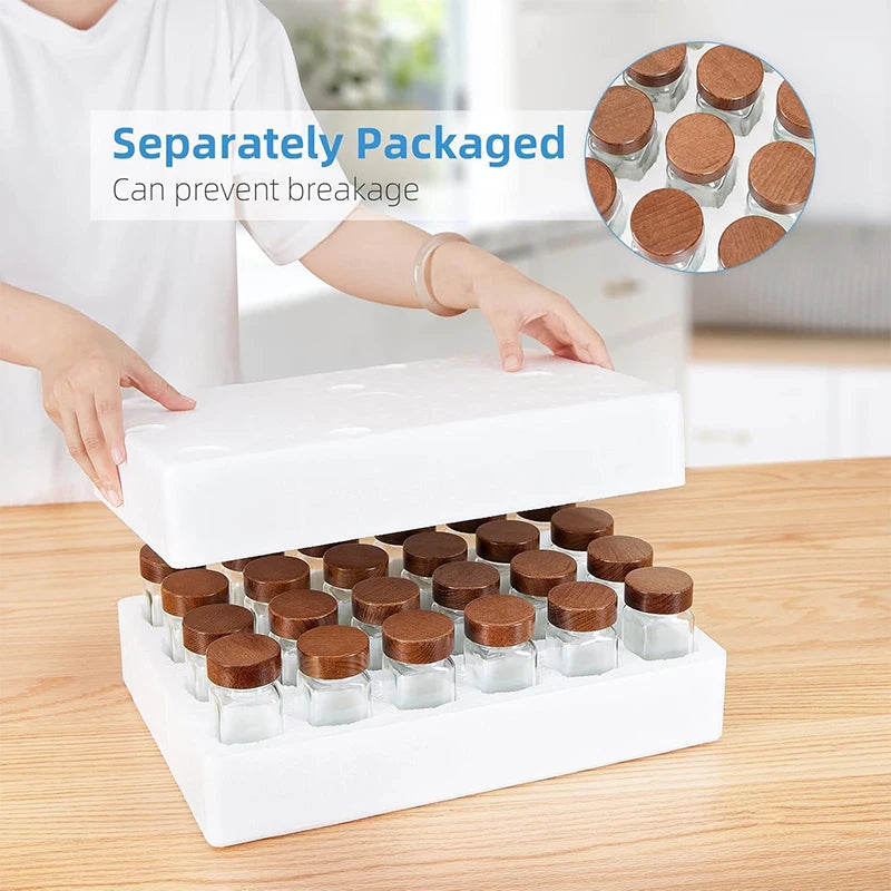 12Pcs Glass Spice Jars with Labels
