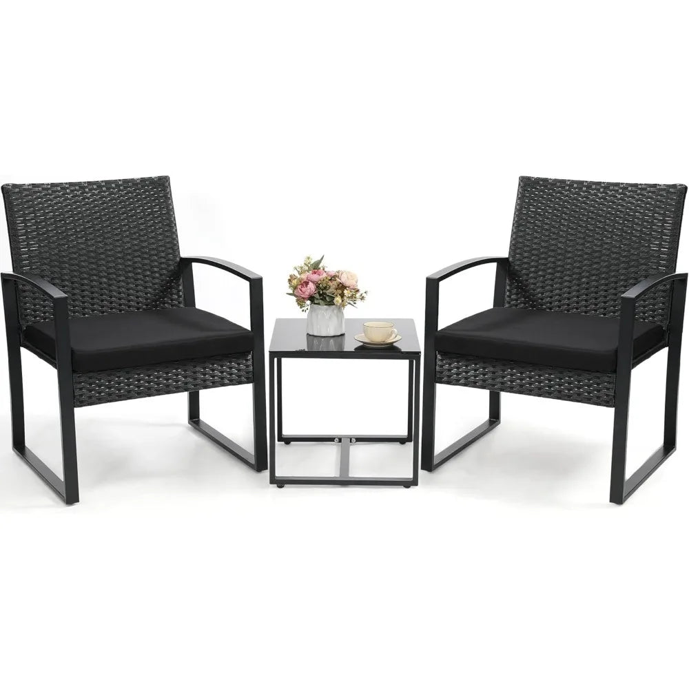 3 Piece Wicker Patio Set