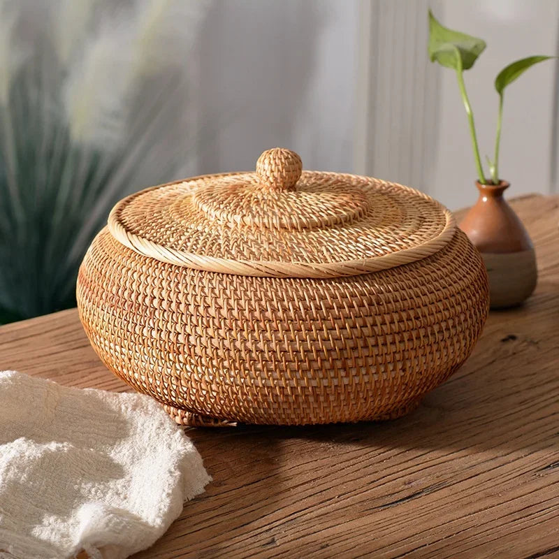 Handwoven Rattan fruit basket/ bread warmer/ Tortilla keeper
