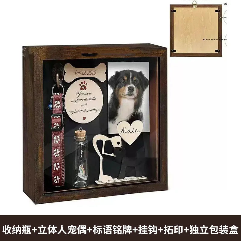 Wooden Pet Memorial Shadow Box