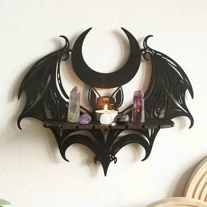 Wooden Bat Shelf