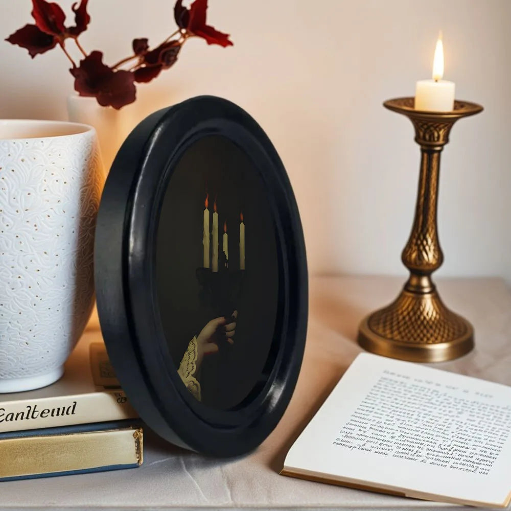 Vintage Dark-Style Hand-Held Candlestick Frame