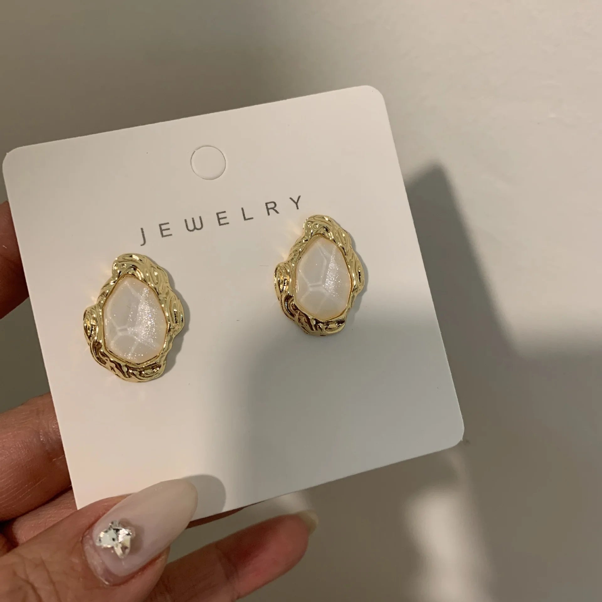 Vintage Gold Rimmed Earrings