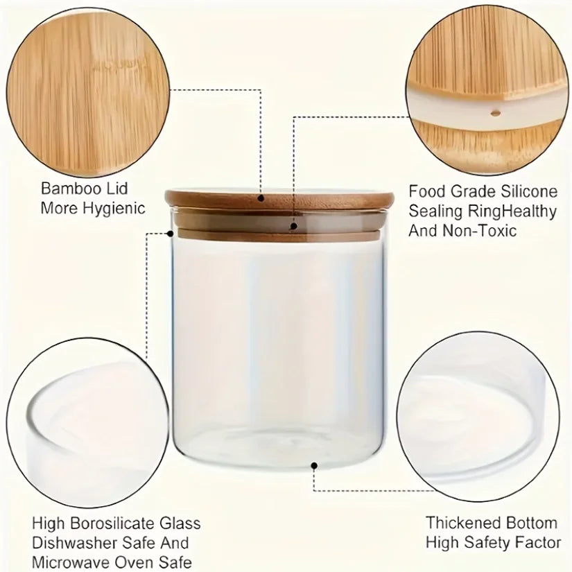 12Pcs Glass Spice Jars