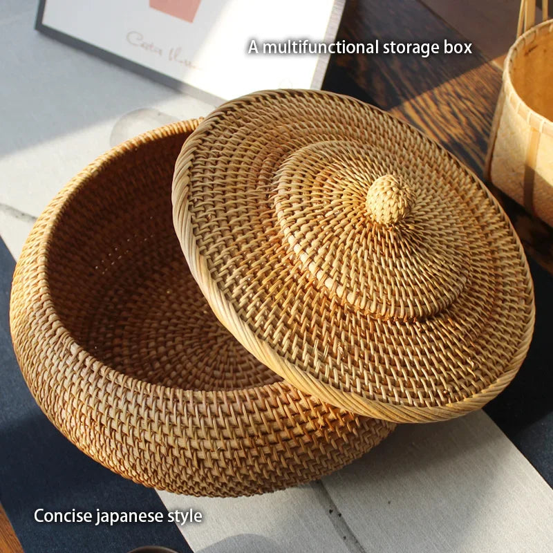 Handwoven Rattan fruit basket/ bread warmer/ Tortilla keeper