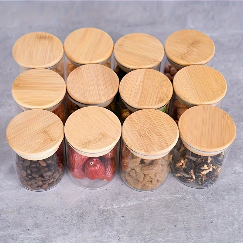 12Pcs Glass Spice Jars