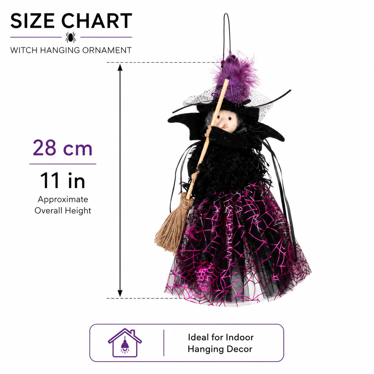 Hanging Broomstick Witch