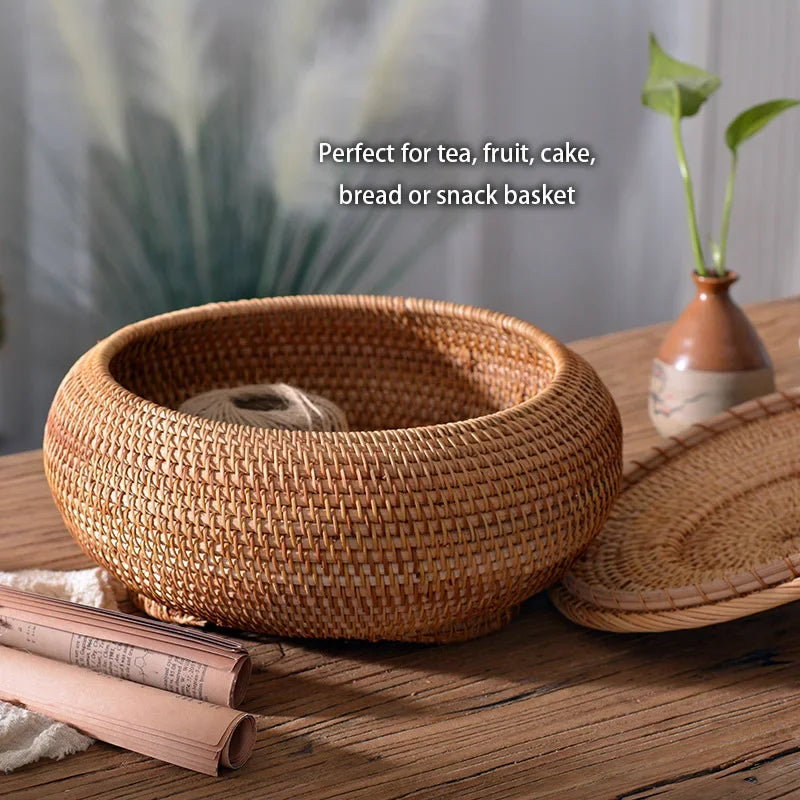 Handwoven Rattan fruit basket/ bread warmer/ Tortilla keeper