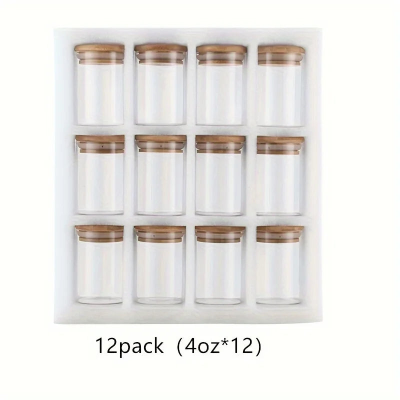 12Pcs Glass Spice Jars