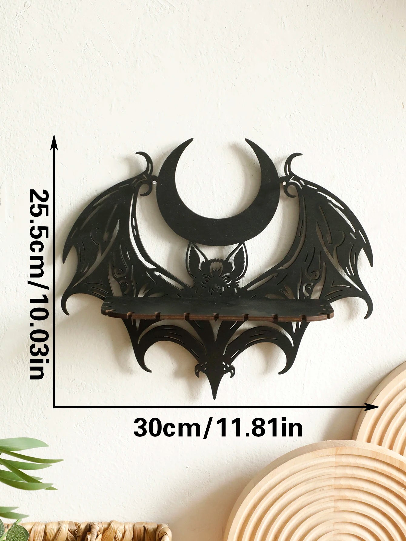 Wooden Bat Shelf