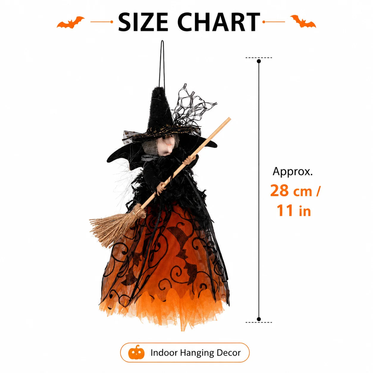 Hanging Broomstick Witch