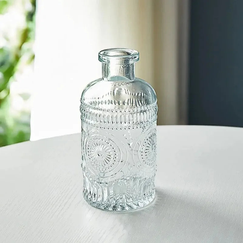 Vintage Embossed Glass Vase small