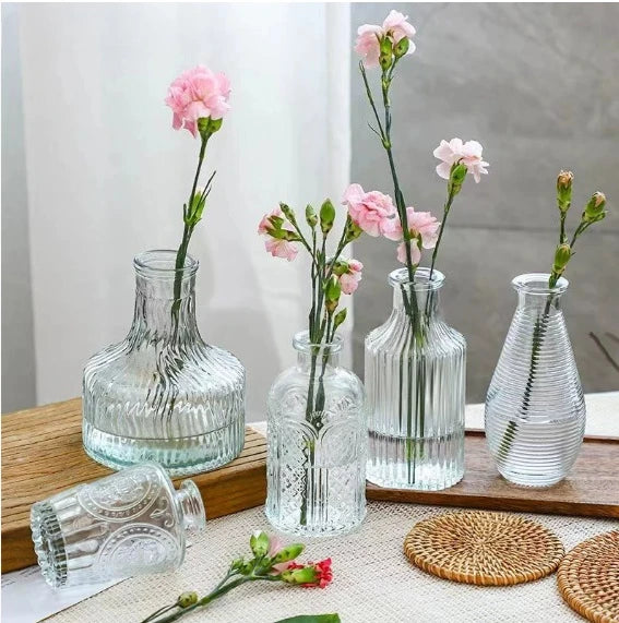 Vintage Embossed Glass Vase small