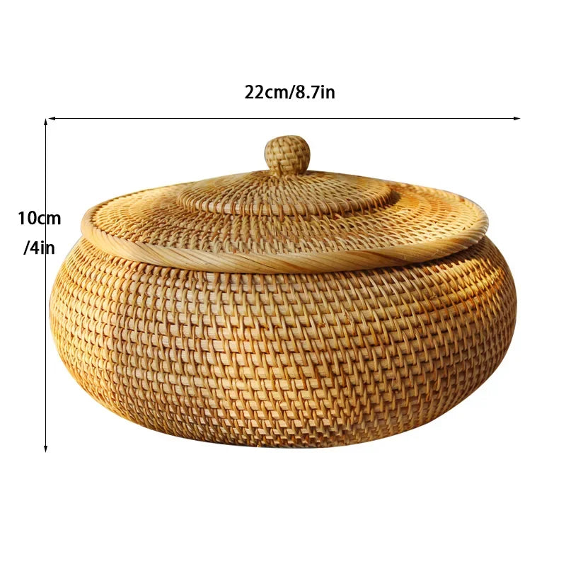 Handwoven Rattan fruit basket/ bread warmer/ Tortilla keeper