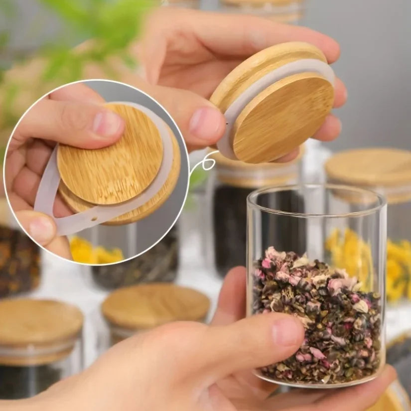 12Pcs Glass Spice Jars
