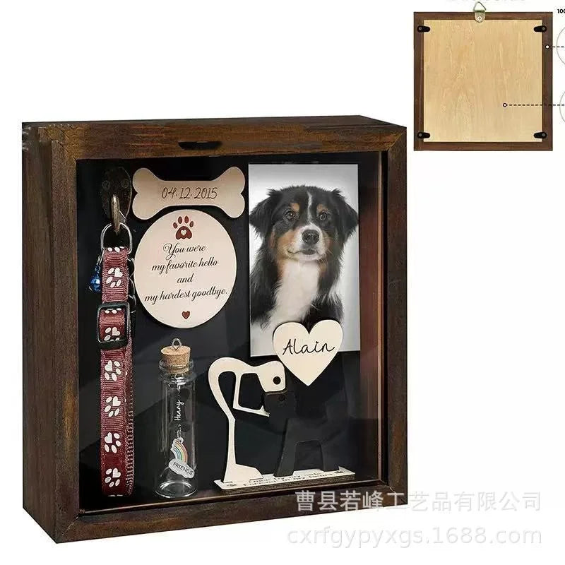 Wooden Pet Memorial Shadow Box