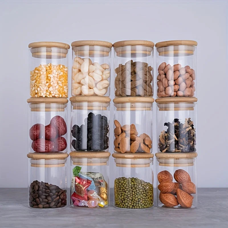 12Pcs Glass Spice Jars