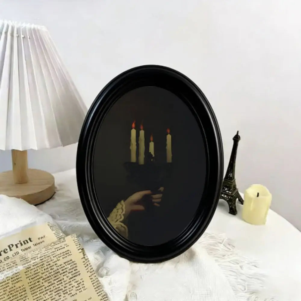 Vintage Dark-Style Hand-Held Candlestick Frame