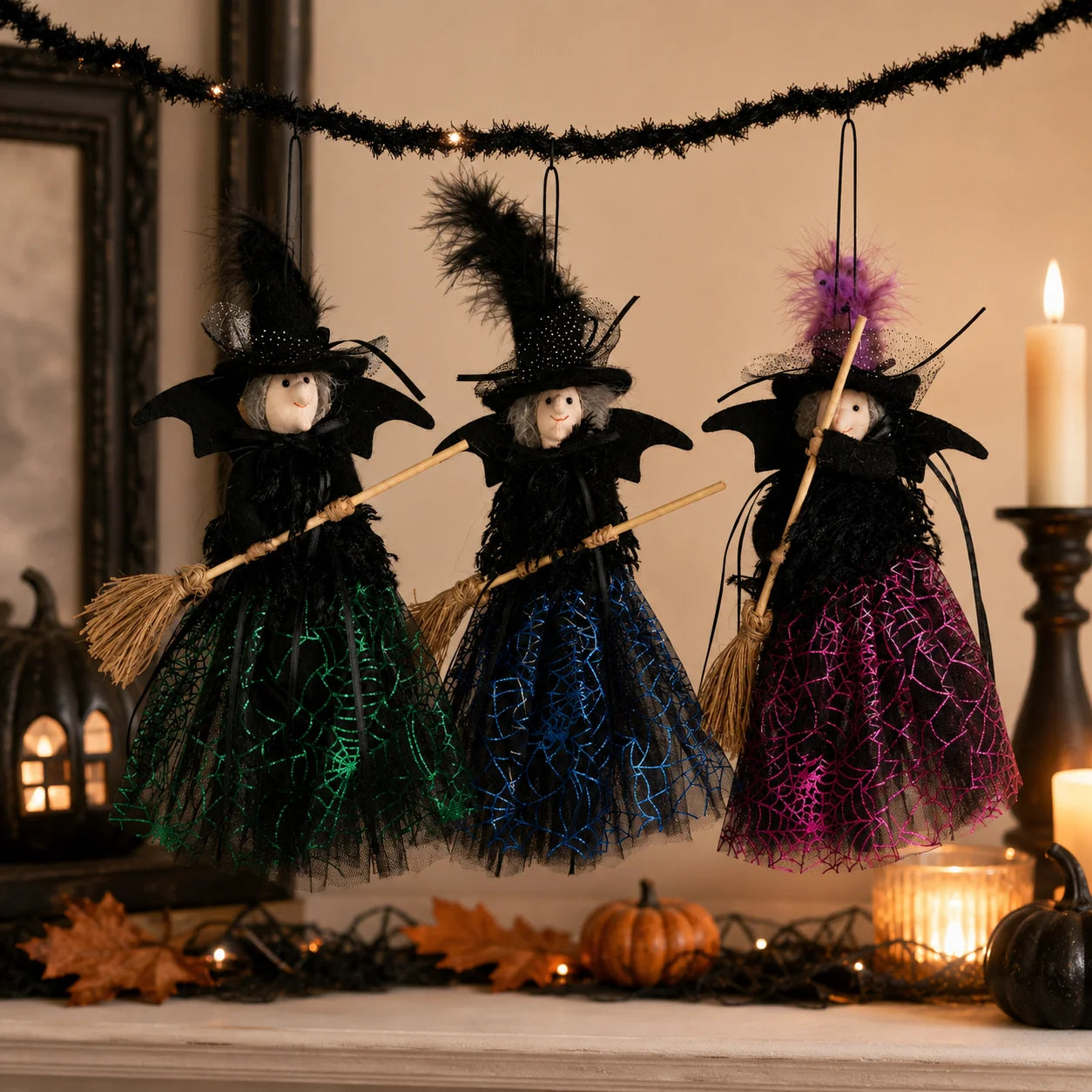Hanging Broomstick Witch