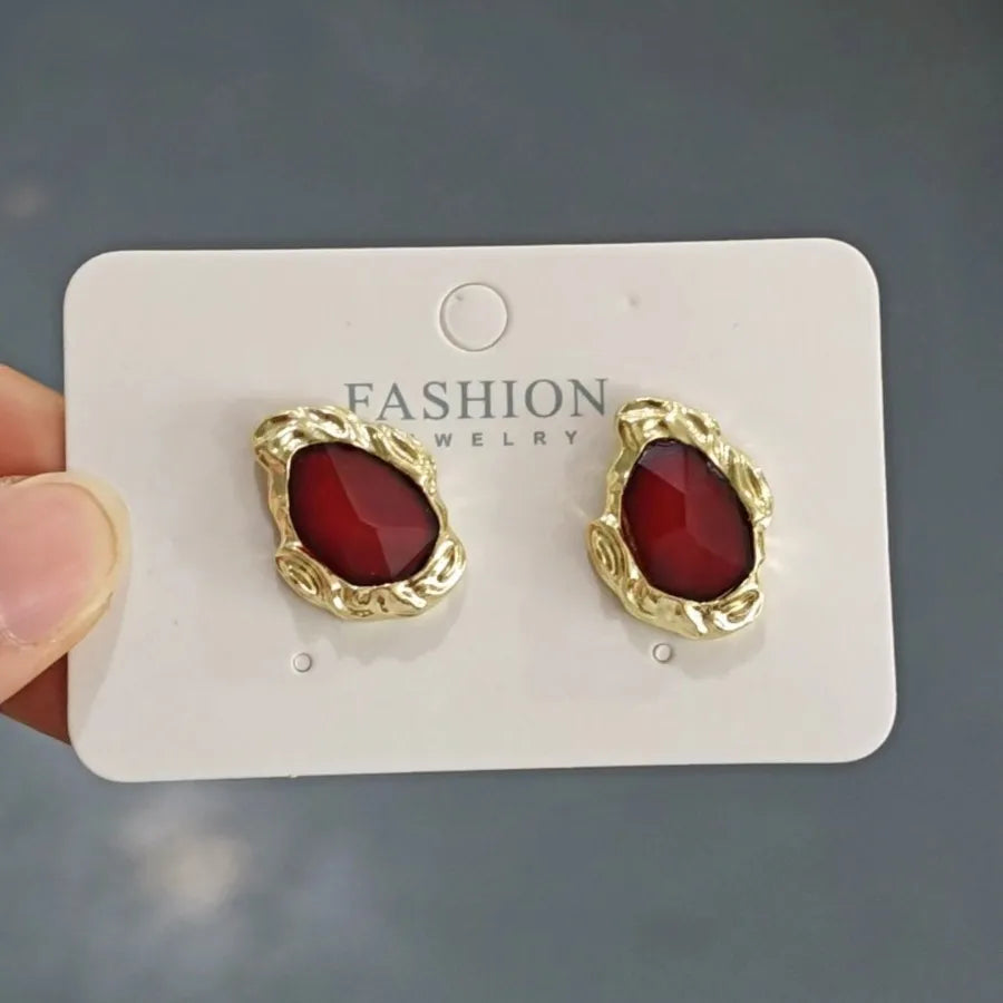 Vintage Gold Rimmed Earrings