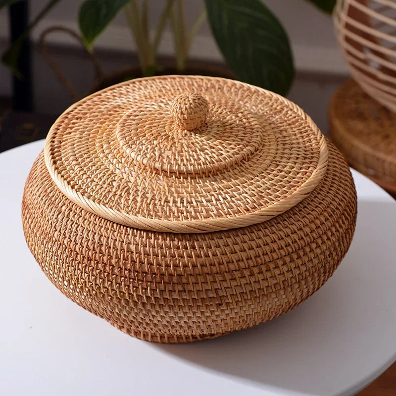 Handwoven Rattan fruit basket/ bread warmer/ Tortilla keeper