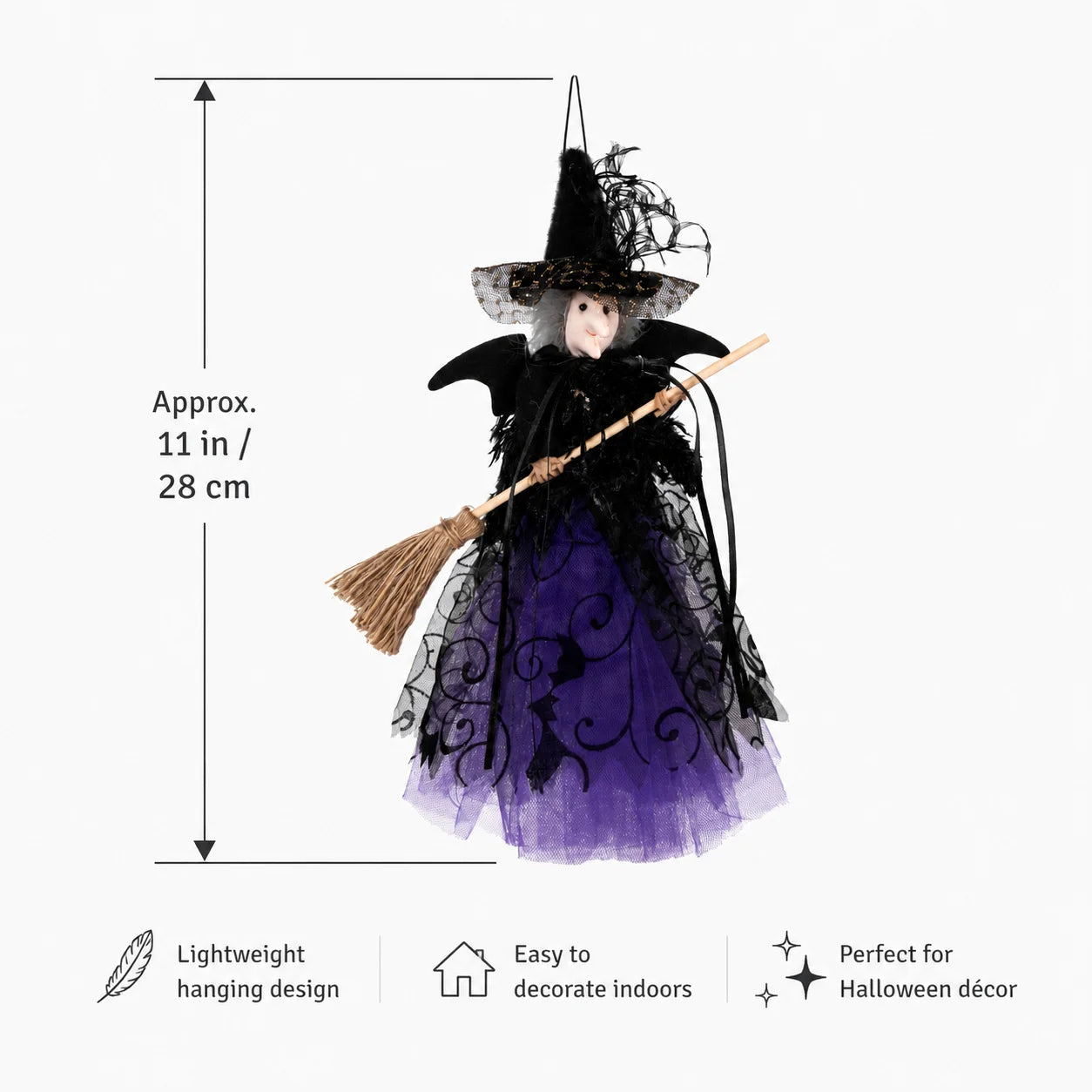 Hanging Broomstick Witch