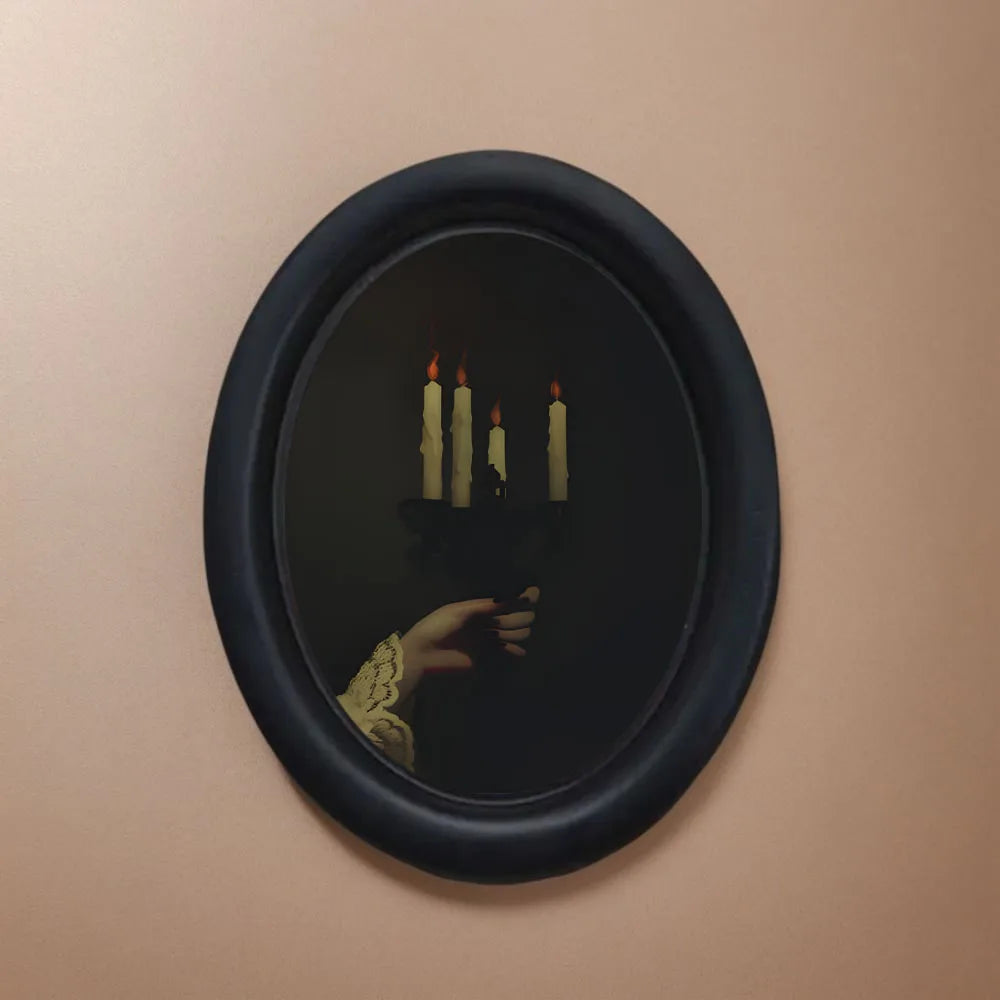 Vintage Dark-Style Hand-Held Candlestick Frame